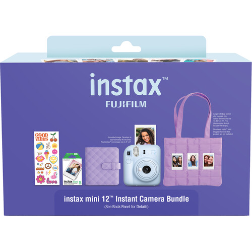 FUJIFILM instax mini 12 Instant Film Camera Holiday Bundle (Pastel Blue)