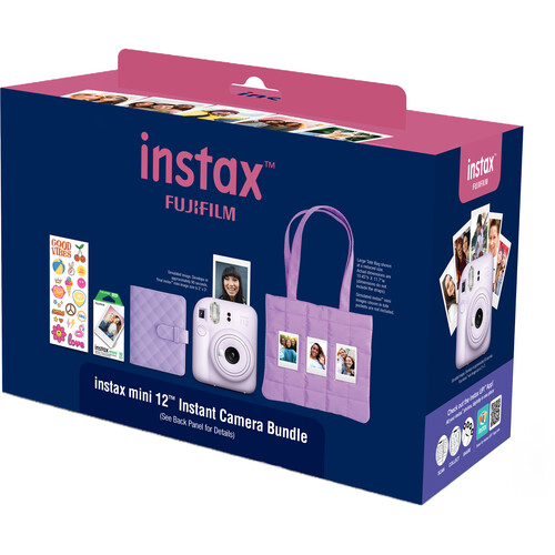 FUJIFILM instax mini 12 Instant Film Camera Holiday Bundle (Lilac Purple)