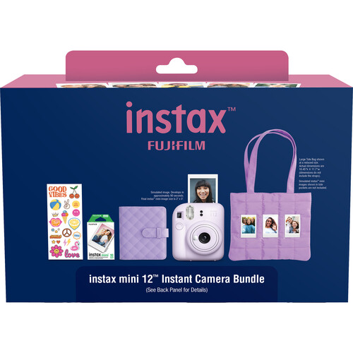 FUJIFILM instax mini 12 Instant Film Camera Holiday Bundle (Lilac Purple)