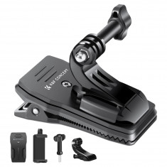K&F Concept 360° Rotation Backpack Strap Quick Clip Mount for Gopro Hero, DJI Osmo Action 5 Pro/4/3 and Other Action Camera