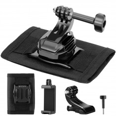 K&F Concept Backpack Belt Shoulder Strap Mount for GoPro Hero,DJI Osmo Action and More Action Camera, 360° Rotation