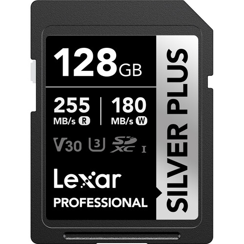 Lexar 128GB Professional SILVER PLUS UHS-I SDXC Memory Card