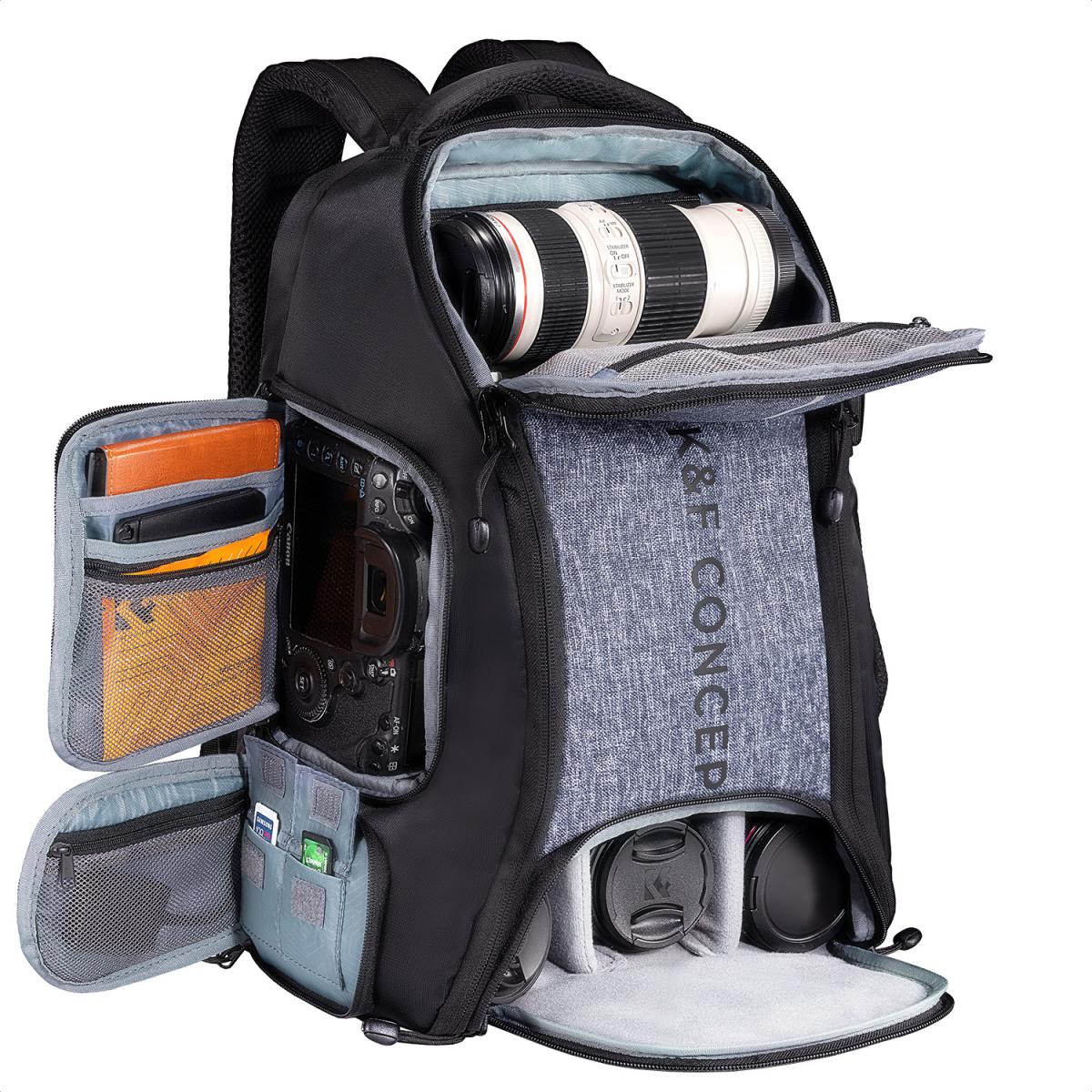K&F Concept Camera Backpack 25L Large Capacity - Nature Wander 08 (Grey) - KF13.164