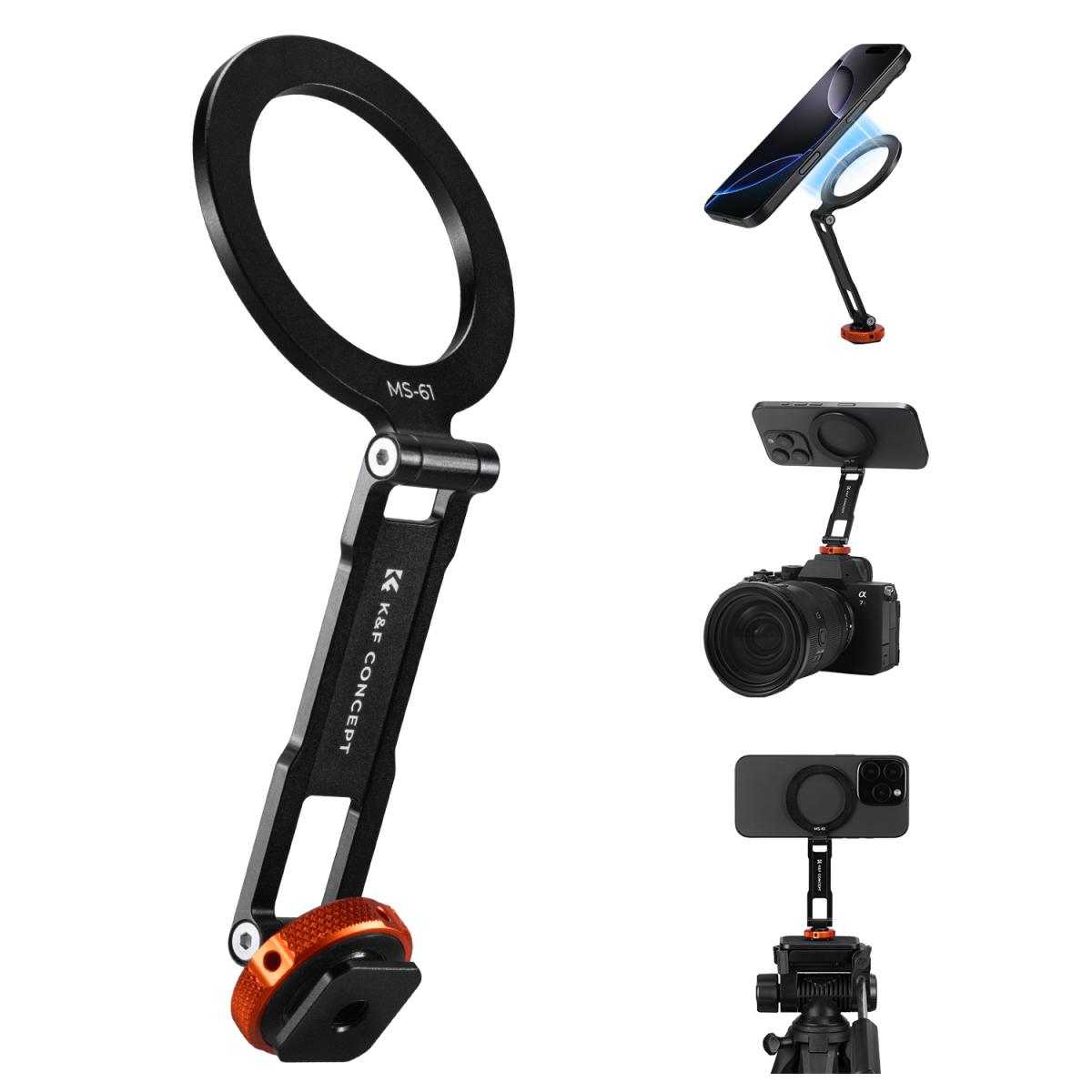 K&F CONCEPT Magnetic Metal Phone Mount with Cold Shoe Mount - KF31.196