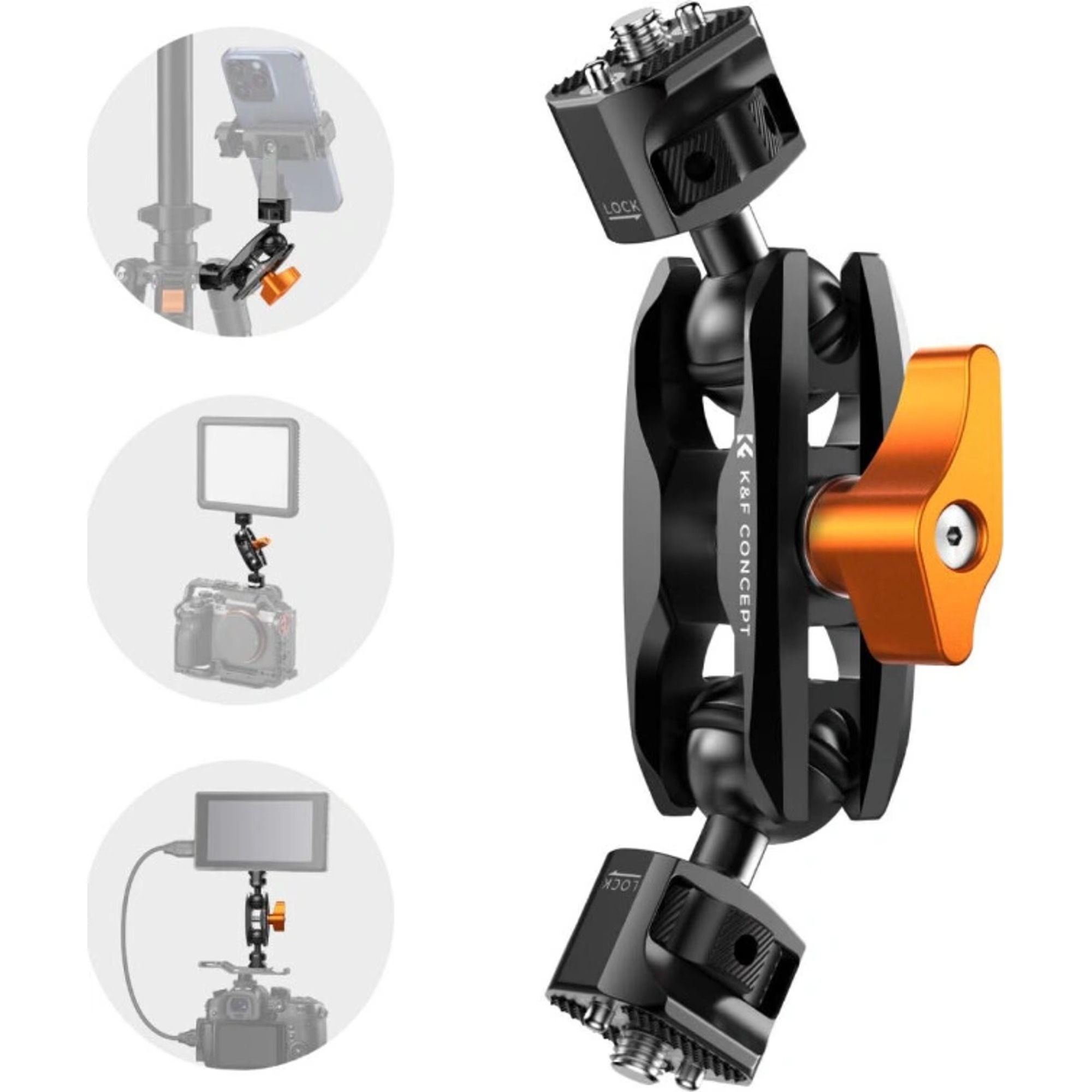 K&F Concept 360° Rotation Magic Arm with Double Ball Heads - KF31.082V1