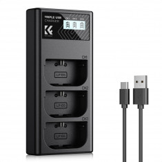 K&F Concept LP-E6NH 3-Slot Charger LP-E6 LP-E6N Battery Charger KF28.0062