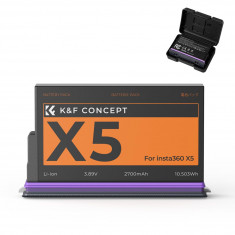 K&F CONCEPT 360x5 Battery, 2700mAh X5 Battery with Storage Case KF28.0128