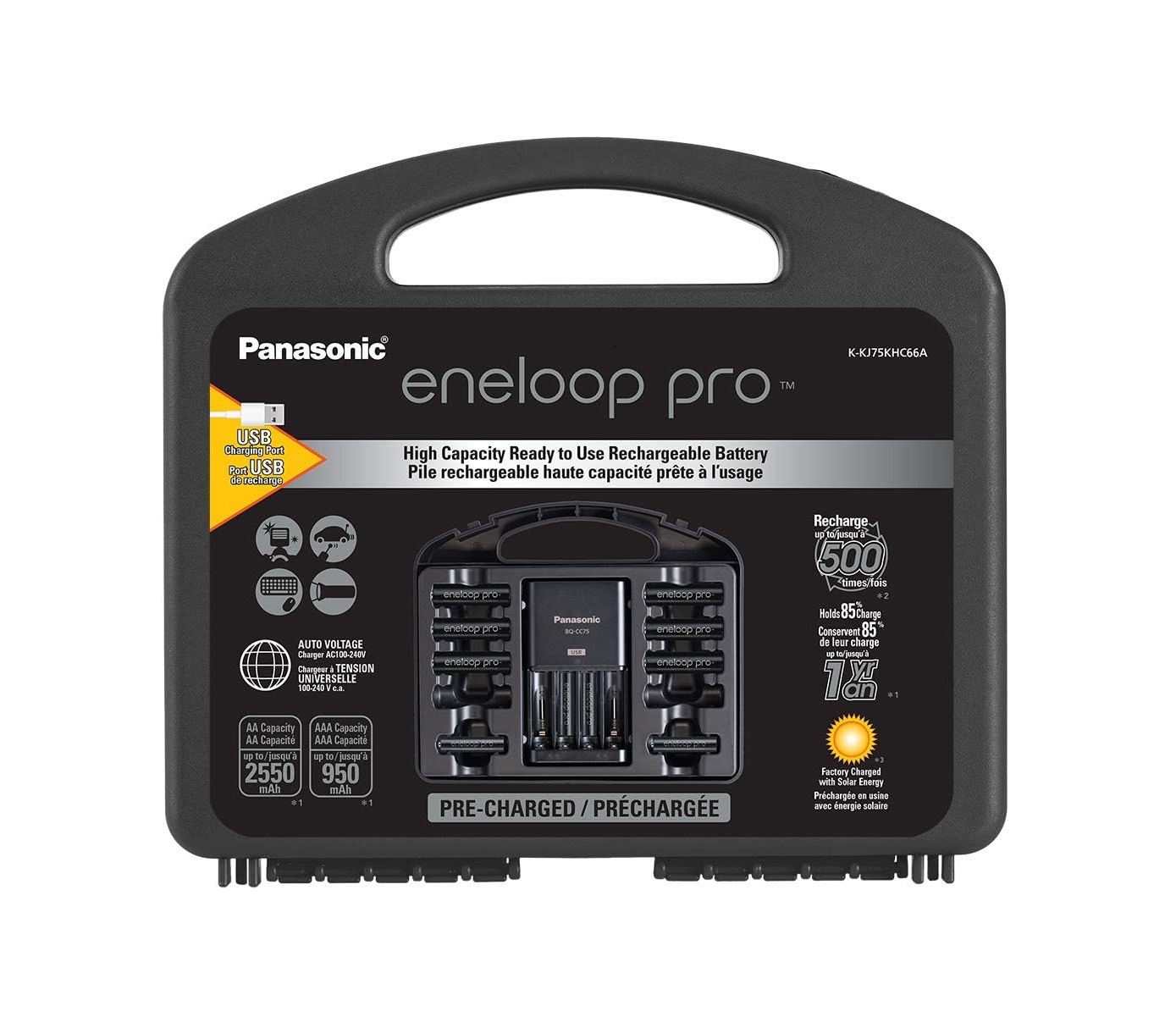 Panasonic K-KJ75KHC66A eneloop pro High Capacity Rechargeable Batteries Power Pack