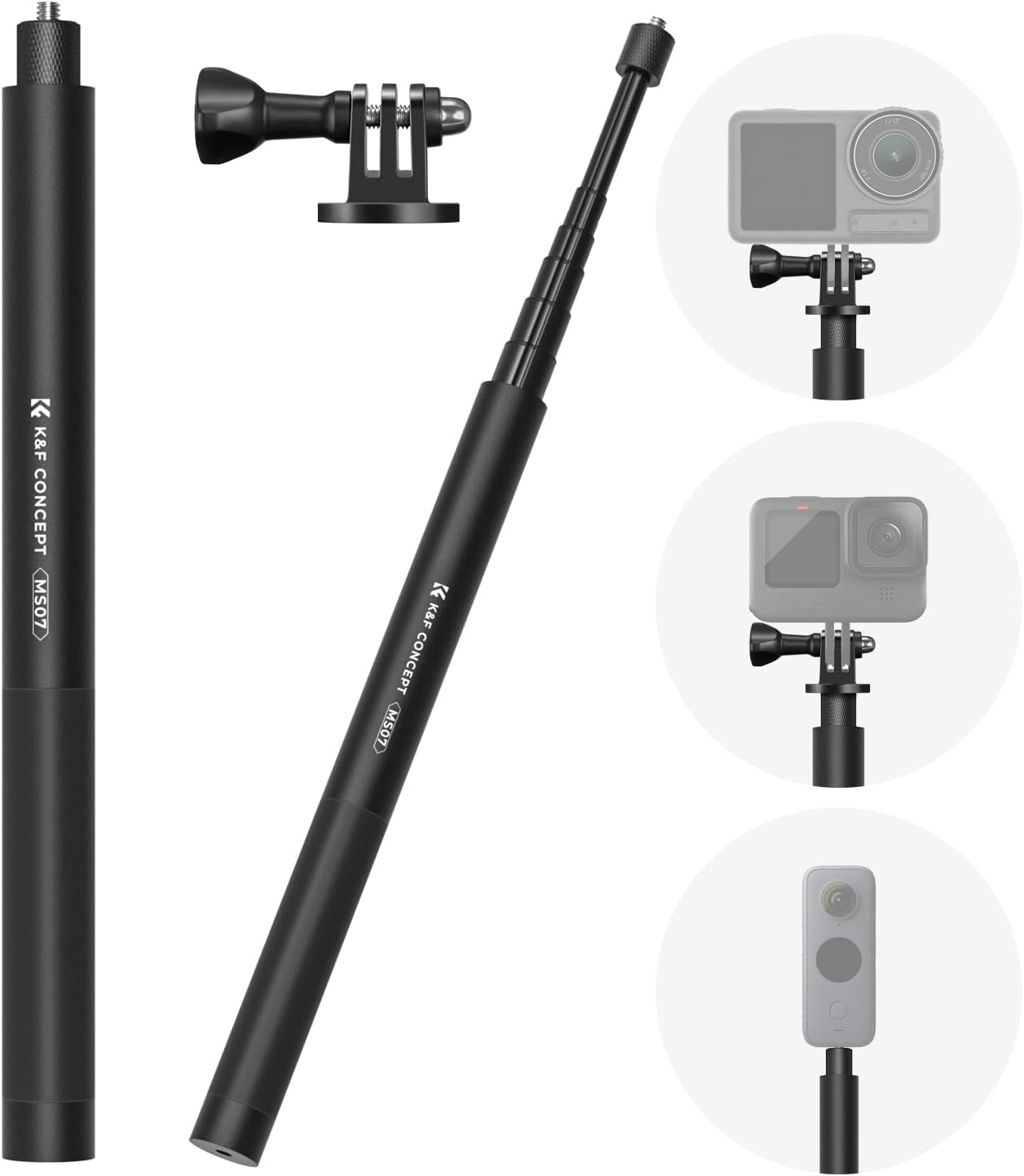 K&F Concept 60 inch Invisible Selfie Stick compatible - KF09.132