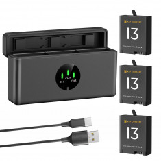 K&F 3-Pack Enduro Hero13 Batteries and Upgraded Fast Charger - KF28.0087