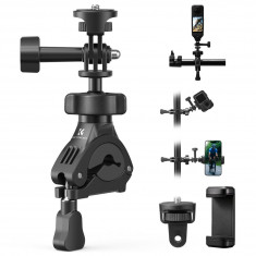 K&F Motorcycle Handlebar Camera Mount with 360° Ball Head, 1/4-Inch Screw for Action Cameras - KF31.205
