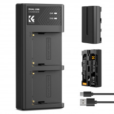 K&F NP-F550 Battery 2-Pack and Dual LCD Battery Charger - KF28.0046