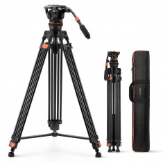 K&F 75" Video Tripod, Heavy Duty Camera Tripod Stand with 360° Fluid Head - KF09.147 