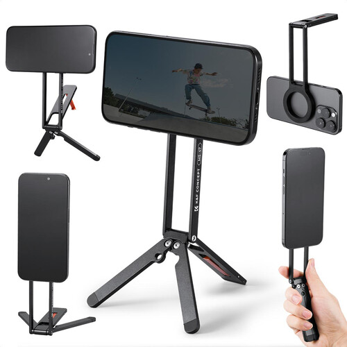 K&F MS-47 Magnetic Mini Phone Tripod - Silver