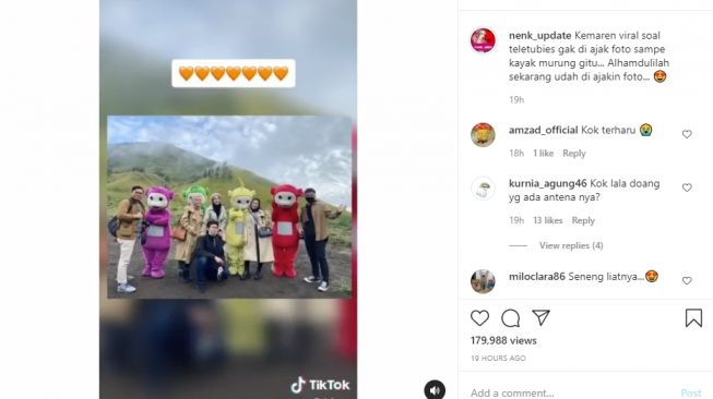 Kondisi Teletubies di Gunung Bromo. - (Instagram/@nenk_update)