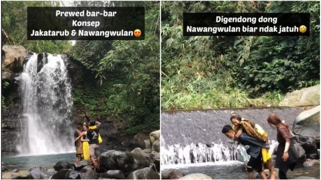 Konsep prewedding ini awalnya dianggap aneh. Namun belakangan konsep prewedding ini jadi inspirasi baru prewedding. 