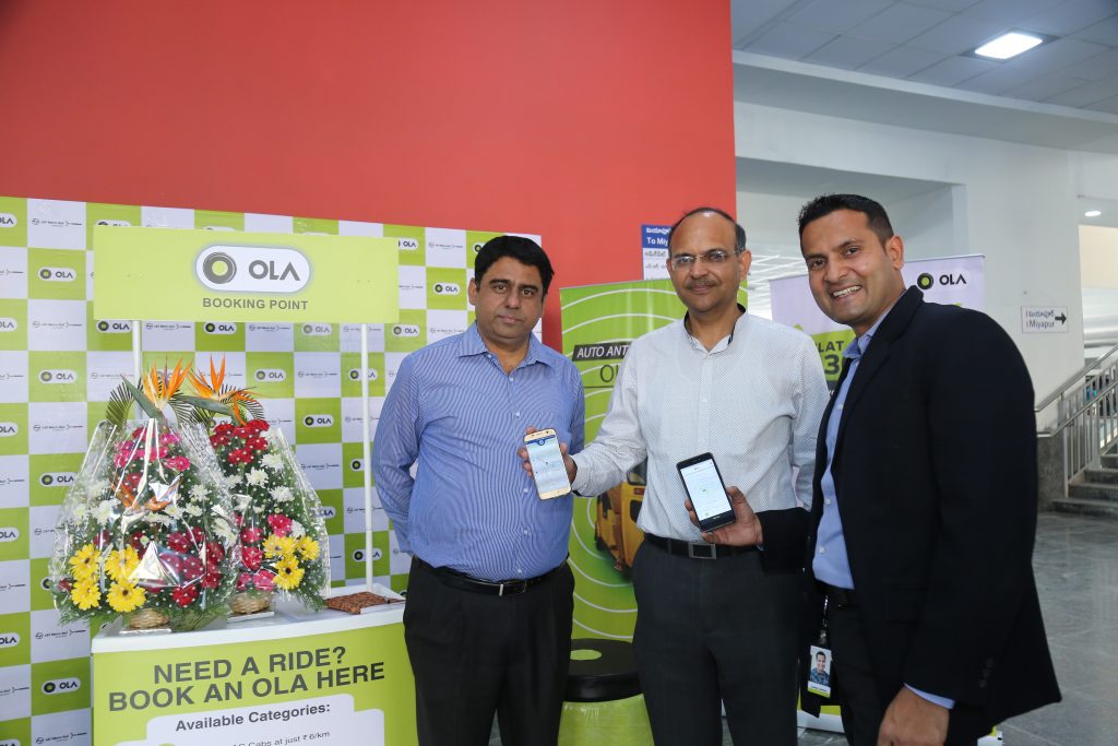 Ola kiosk inside Ameerpret metro station