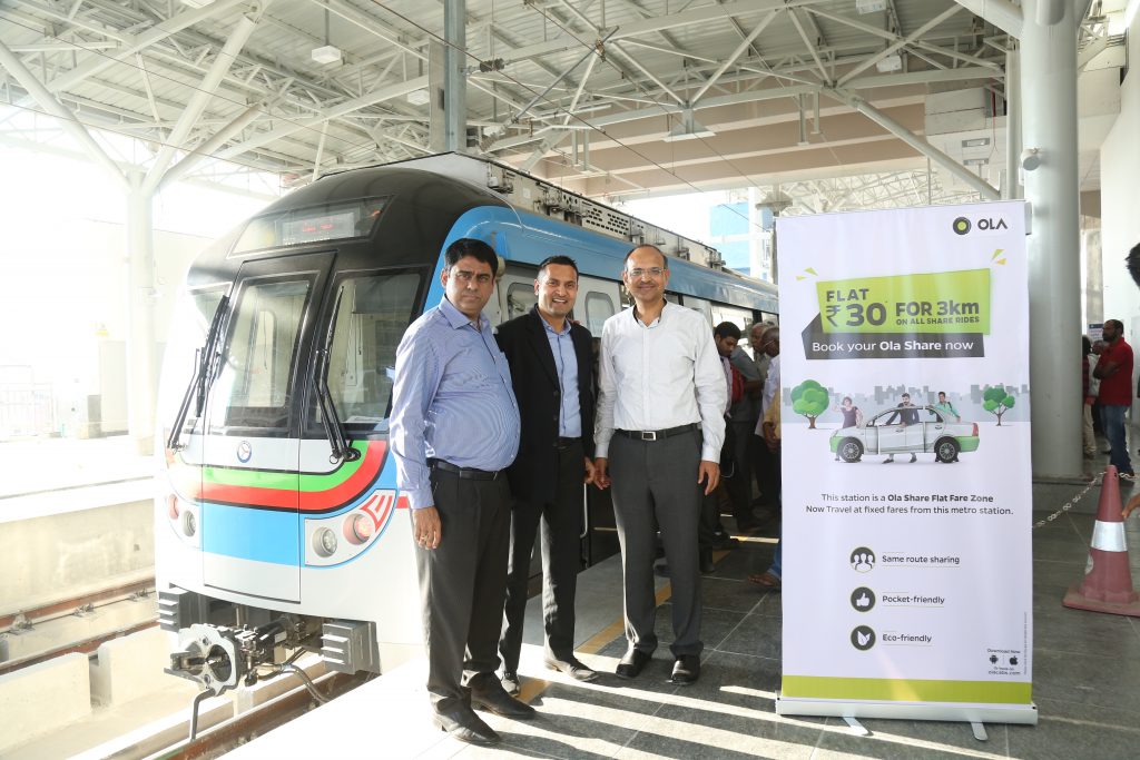 Left to right - Rishi Kumar Verma, CMO, Railway Systems - LTMRHL_ Sandeep Upadhyay, City Manager Hyderabad - Ola_ Anil Kumar Saini, COO, Railway Systems - LTMRHL