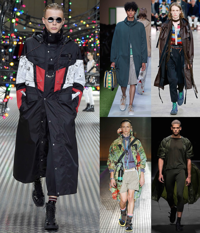 Clockwise from left: Dior Homme, Fendi, Lanvin, Prada, Versace