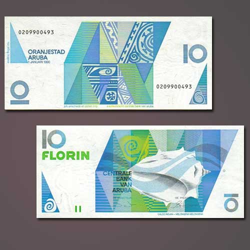 10 Florin Banknote Of Aruba With Conch Shell Mintage World 10-florin-banknote-of-aruba-with-conch-shell-mintage-world