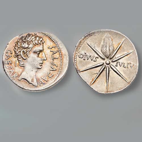 Silver-Denarius-of-Augustus-Featuring-Julian-Star