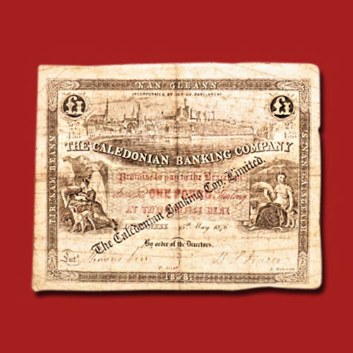 Rare-1876-Caledonian-Banking-Company-Limited-£1-Note-of-Inverness