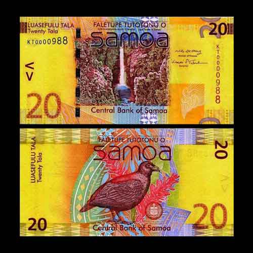 Beautiful 20 Tala Banknotes of Samoa Mintage World Beautiful 20 Tala Banknotes of Samoa Mintage World