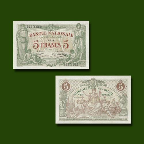 Belgium-5-Francs-banknote-of-1914-1921