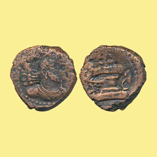 Copper-Drachm-of-king-Shapur-I-of-Kushano-Sasanian