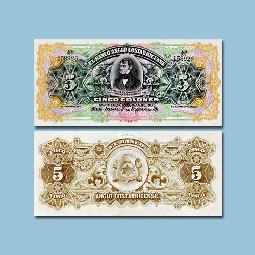 Costa-Rica-5-Colones-banknote-of-1911