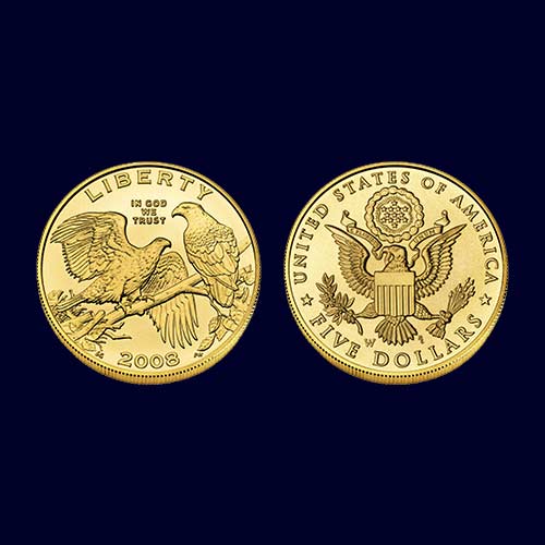 Five-Dollar-Commemorative-Coin-on-Bald-Eagle