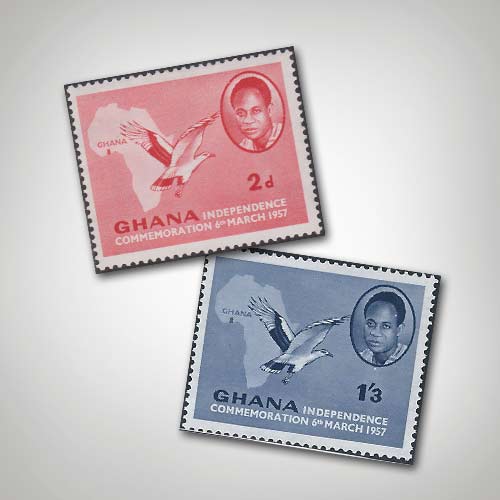 Ghana's-Independence-Commemoration-Stamps