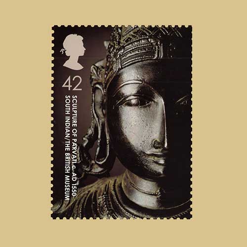 Goddess-Parvati-on-British-Stamp