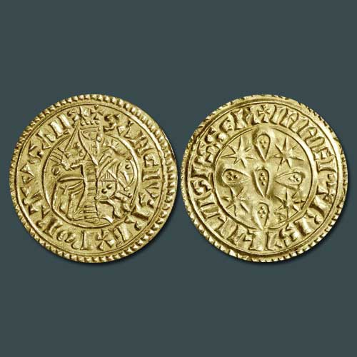 Gold-coin-with-the-effigy-of-Sancho-I