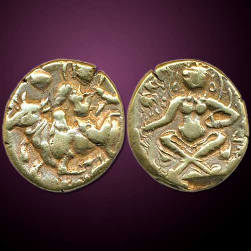 Gold-Dinar-of-Sasanka,-King-of-Gauda