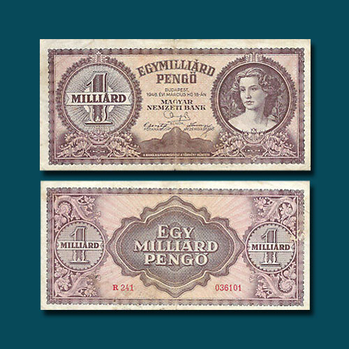 Hungary 100,000,000,000,000 Pengo Banknote From 1946 - Circulated Historical Hyperinflation Note