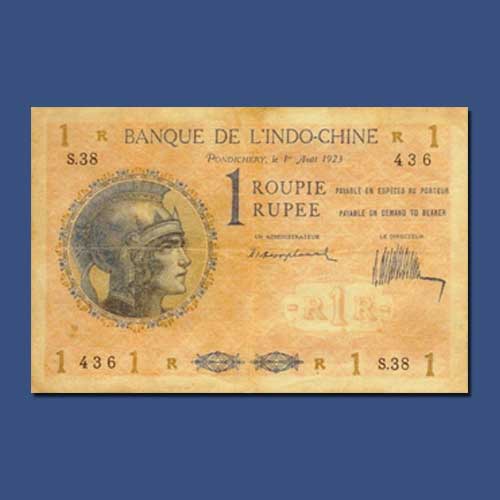 Indo-French-One-rupee-note