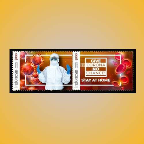 Indonesia’s-Se-tenant-Stamp-Pair-Featuring-Coronavirus