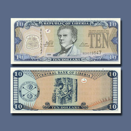 Liberia-10-Dollars-banknote-of-1999-2011