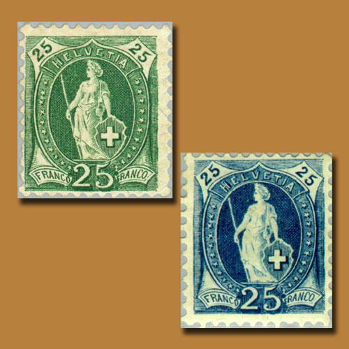 Standing-Helvetia-Issue-of-Switzerland