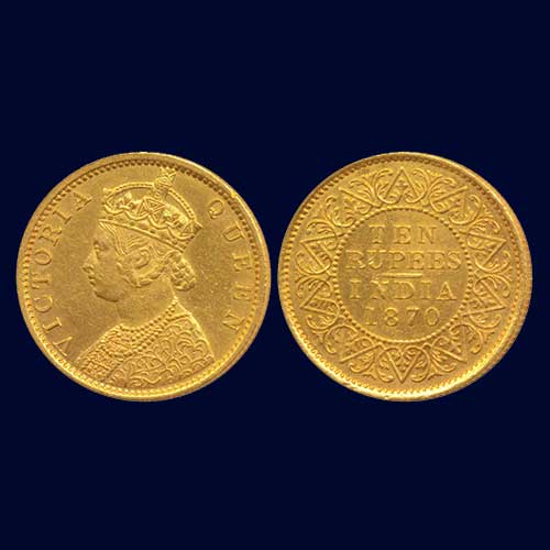 Victoria-Queen-Gold-Proof-10-Rupees-Listed-For-INR-6,00,000