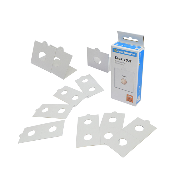 Lighthouse Coin Holders for Stapling - for coins upto 17.5 mm - pack of 25 Lighthouse Coin Holders for Stapling - for coins upto 17.5 mm - pack of 25