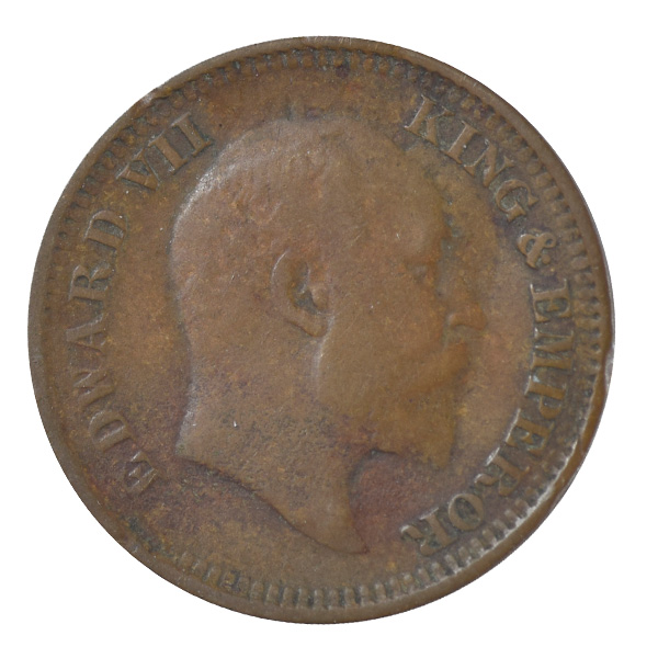 British india King edward VII - 1/2 Pice Coin 1907 calcutta