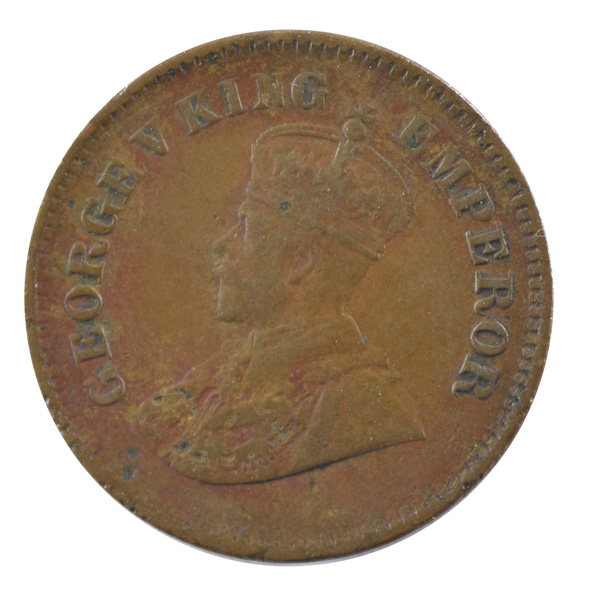 British india King George V - 1/2 pice Coin 1923 calcutta