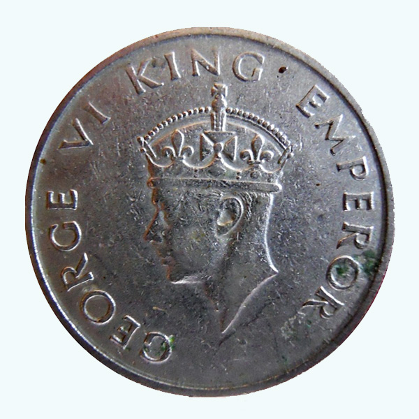 British India King George VI Half Rupee Coin 1947 Mumbai British India King George VI Half Rupee Coin 1947 Mumbai