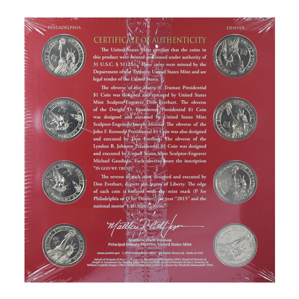 Presidential 1 Dollar Coin 2015 Uncirculated Set