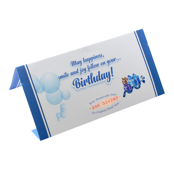 Greeting Card with Your Personal Birthday Currency Note