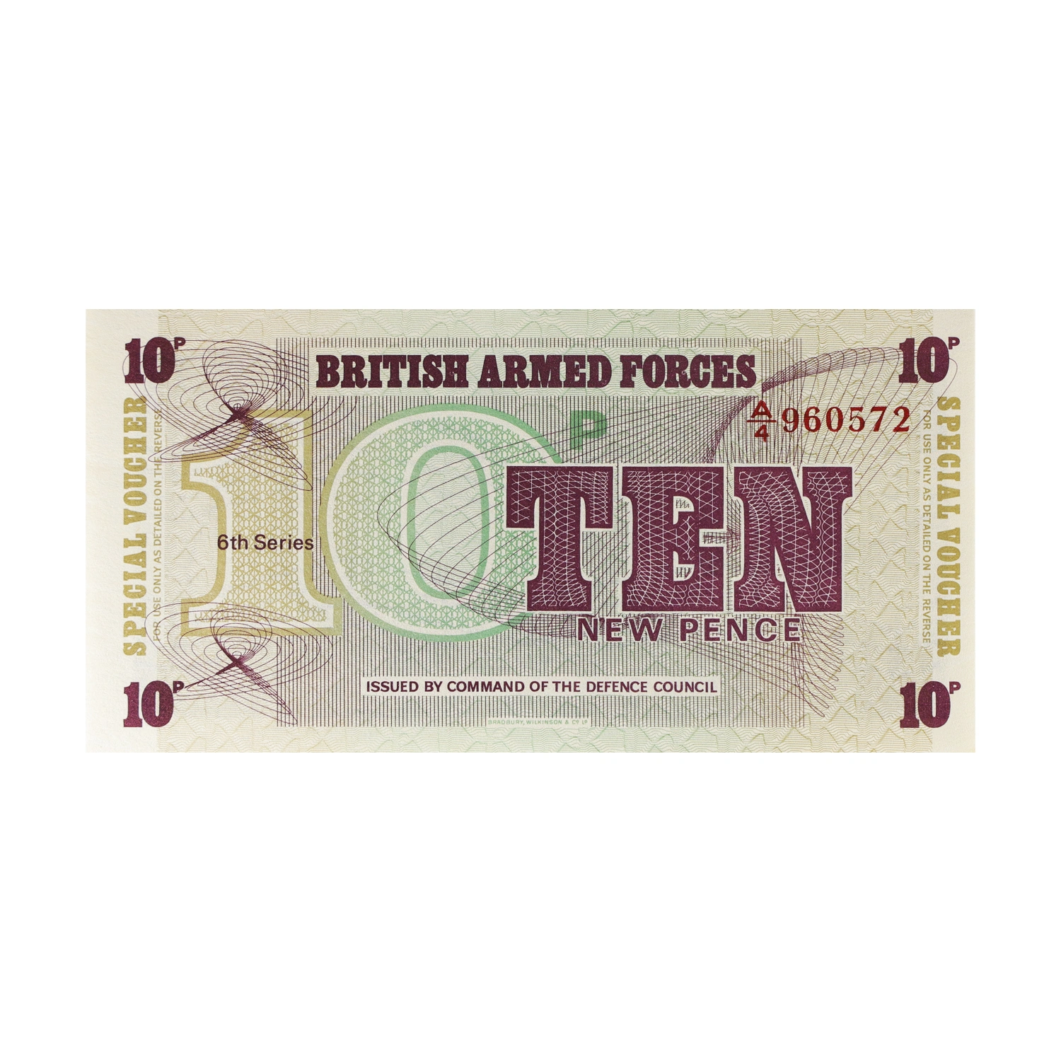 British Armed forces Currency Note 10 New Pence