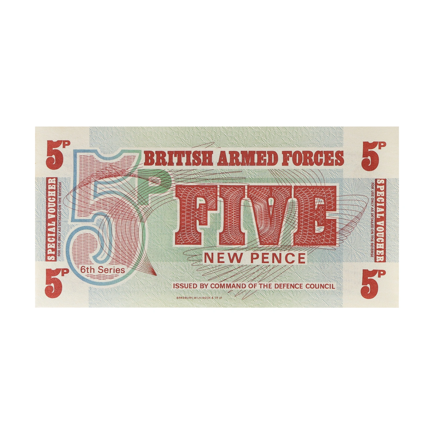 British Armed forces Currency Note 5 New Pence