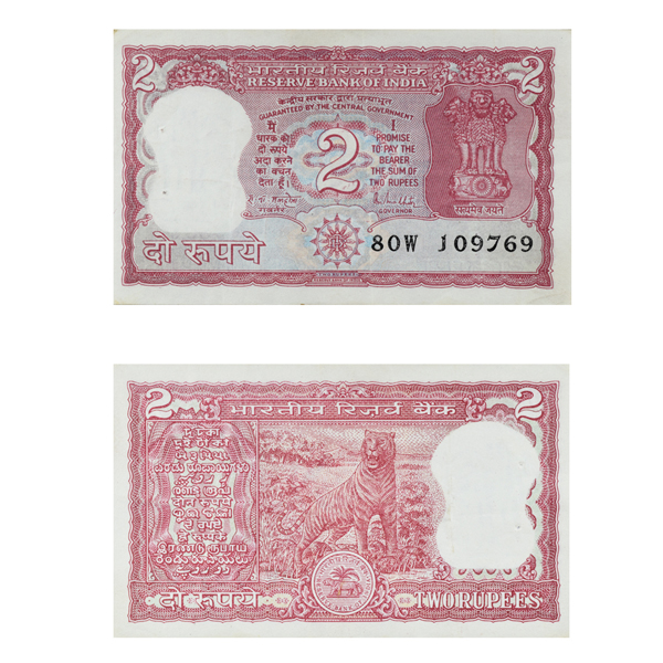 2 Rupees Note R N Malhotra -Error Note